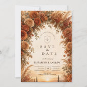 Betoverde Herfst Boog Bruiloft Save The Date (Voorkant)