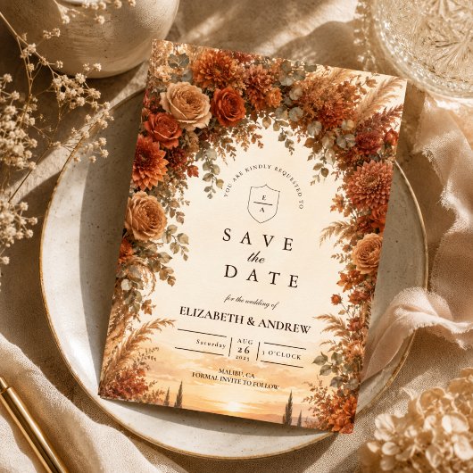 Betoverde Herfst Boog Bruiloft Save The Date
