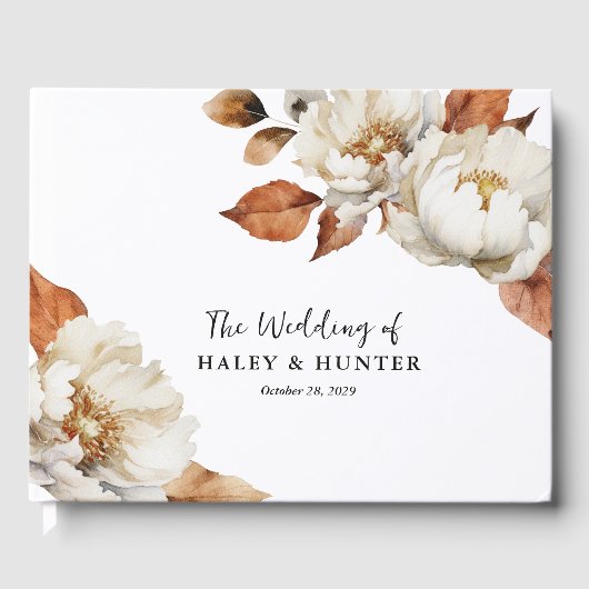 Betoverde herfst Botanische Bloemen Bruiloft Gastenboek (Voorkant)