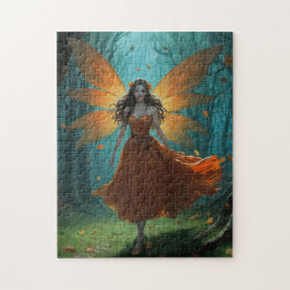 Betoverde Herfst Elf Dankzegging Fantasie Kunst Legpuzzel