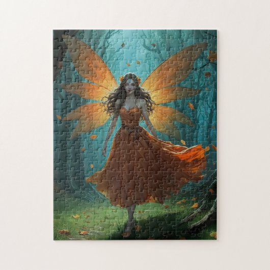 Betoverde Herfst Elf Dankzegging Fantasie Kunst Legpuzzel (Verticaal)