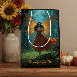 Betoverde Herfst Elf Dankzegging Fantasie Kunst Medium Cadeauzakje