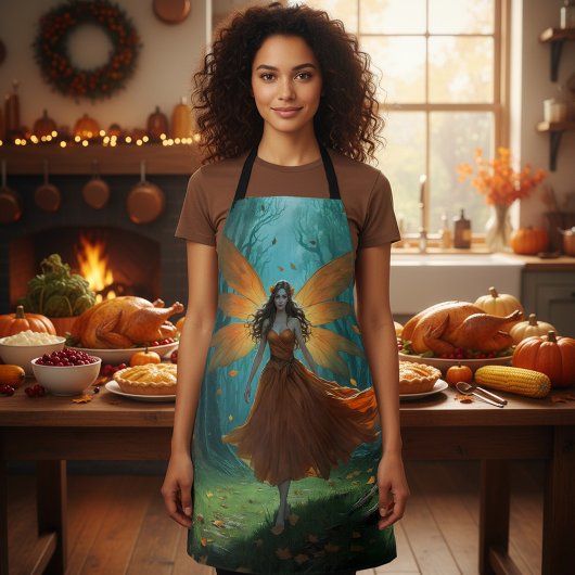Betoverde Herfst Elf Dankzegging Fantasie Kunst Schort