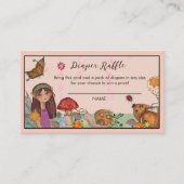 Betoverde Herfst Fairy Baby shower Luier Raffle Informatiekaartje (Voorkant)
