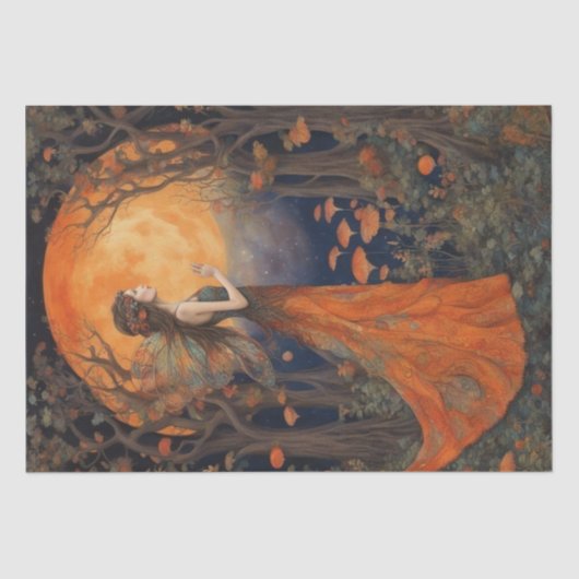 Betoverde Herfst Fairy Decoupage papier (Voorkant)