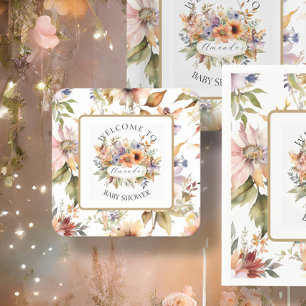 Betoverde Herfst Fairy Floral Baby Girl Shower Kartonnen Onderzetters