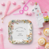 Betoverde Herfst Fairy Floral Baby Girl Shower Papieren Bordje (Feest)