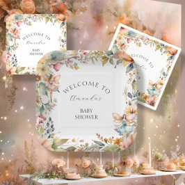 Betoverde Herfst Fairy Floral Baby Girl Shower Papieren Bordje