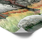 Betoverde Herfst Fee Eenhoorn Kunst Poster (Hoek)