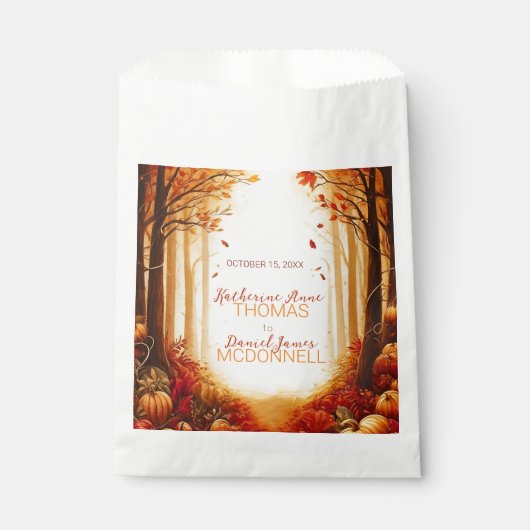 Betoverde herfst oogst silhouet bruiloft bedankzakje (Voorkant)