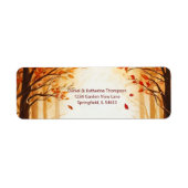 Betoverde herfst oogst silhouet bruiloft etiket (Voorkant)