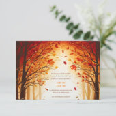Betoverde herfst oogst silhouet bruiloft informatiekaartje (Staand voorkant)