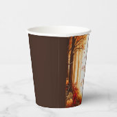 Betoverde herfst oogst silhouet bruiloft papieren bekers (Rechts)