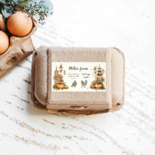 betoverde herfst rustiek script ei karton label