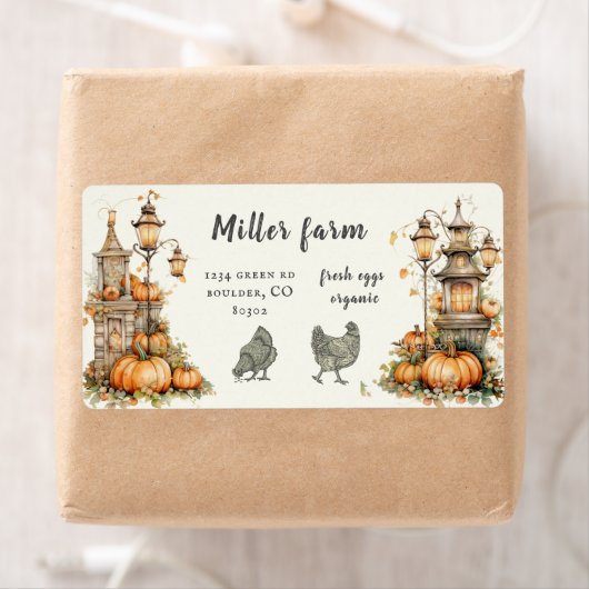 betoverde herfst rustiek script ei karton label (Insitu)