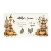 betoverde herfst rustiek script ei karton label (Voorkant)