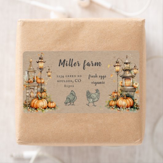 betoverde herfst rustiek script ei karton label (Insitu)