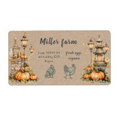 betoverde herfst rustiek script ei karton label (Voorkant)