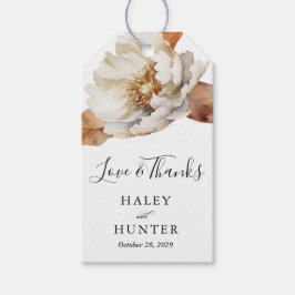 Betoverde herfst rustieke bloemen botanische bruil cadeaulabel