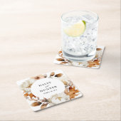 Betoverde herfst rustieke bloemen botanische bruil kartonnen onderzetters (Insitu)