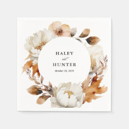 Betoverde herfst rustieke bloemen botanische bruil servet