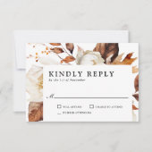 Betoverde herfst rustieke Boho bloeit bruiloft RSVP Kaartje (Voorkant)