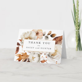 Betoverde herfst rustieke botanische dank u bedankkaart