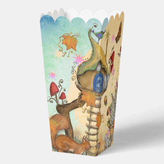 Betoverde Herfst Sprookje Baby shower Popcorn Bedankdoosjes (Achterkant)