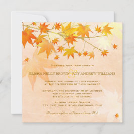 Betoverde herfst verlaat landelijke bruiloft kaart