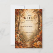 Betoverde Herfstbos Bruiloft RSVP Kaartje (Voorkant)