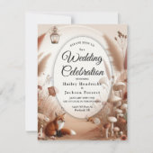 Betoverde herfstbos vossen bruiloft kaart (Voorkant)