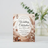 Betoverde herfstbos vossen bruiloft kaart (Staand voorkant)