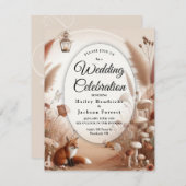 Betoverde herfstbos vossen bruiloft kaart (Voorkant / Achterkant)