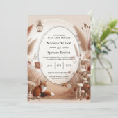 Betoverde herfstbos vossen bruiloft kaart (Staand voorkant)