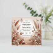 Betoverde herfstbos vossen bruiloft kaart (Staand voorkant)