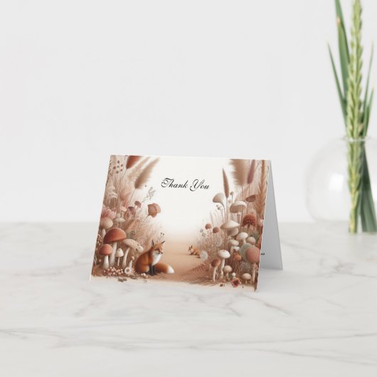 Betoverde herfstvossen bedankkaart (Voorkant)