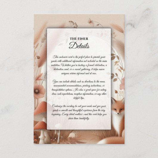 Betoverde herfstvossen informatiekaartje (Voorkant)