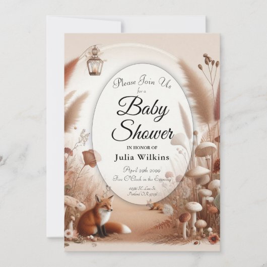 Betoverde herfstvossen kaart (Voorkant)