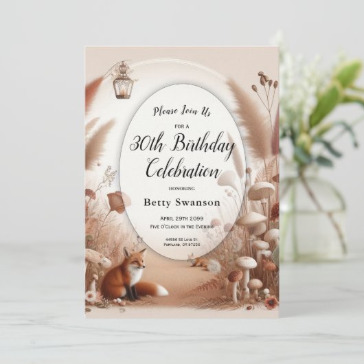 Betoverde herfstvossen kaart (Staand voorkant)