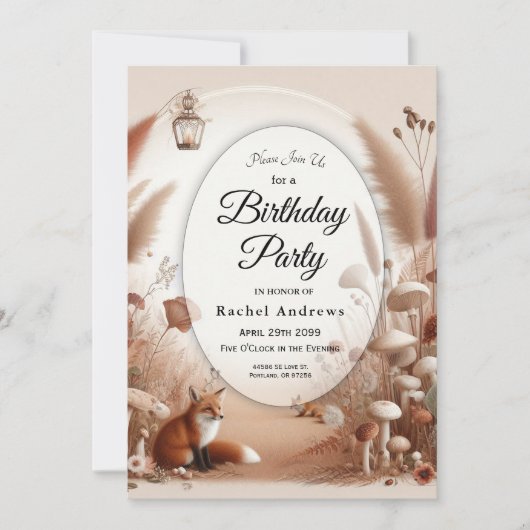 Betoverde herfstvossen kaart (Voorkant)