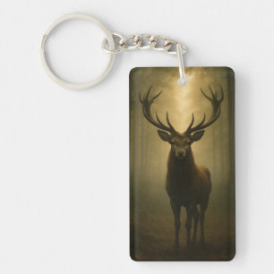 Betoverde Hert in het Bos – Ethische Wilde Kunst Sleutelhanger