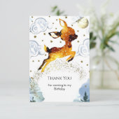 Betoverde Herten Lammetje Verjaardag Bedankkaart (Staand voorkant)