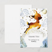 Betoverde hertenjong verjaardag bedankkaart (Voorkant / Achterkant)