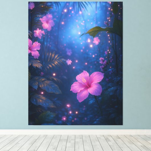 Betoverde Hibiscus Dreamscape Canvas Afdruk (Insitu (Houten vloer))