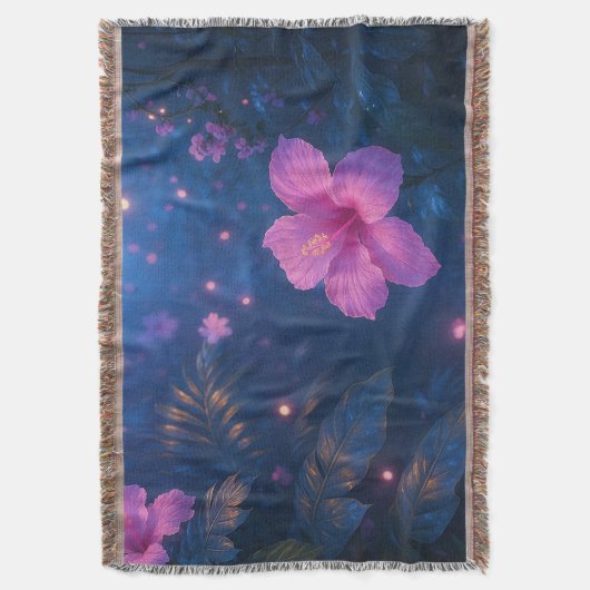 Betoverde Hibiscus Dreamscape Deken (Voorkant Verticaal)