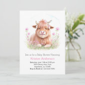 Betoverde Highland Koe Blissful Meisje Baby shower Kaart (Staand voorkant)