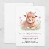 Betoverde Highland Koe Blissful Meisje Baby shower Kaart (Voorkant / Achterkant)