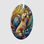 Betoverde hoektand op kosmische keramische werveli ornament (voorkant)