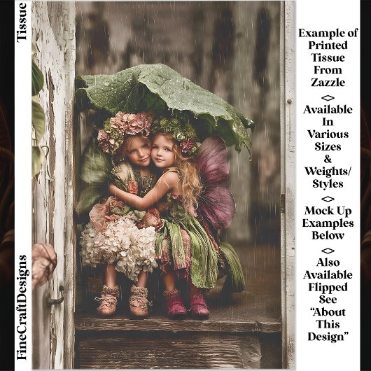 Betoverde hortensia feeën in regen ED2L decoupage Tissuepapier