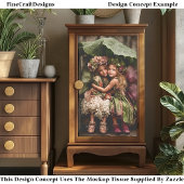 Betoverde hortensia feeën in regen ED2L decoupage Tissuepapier